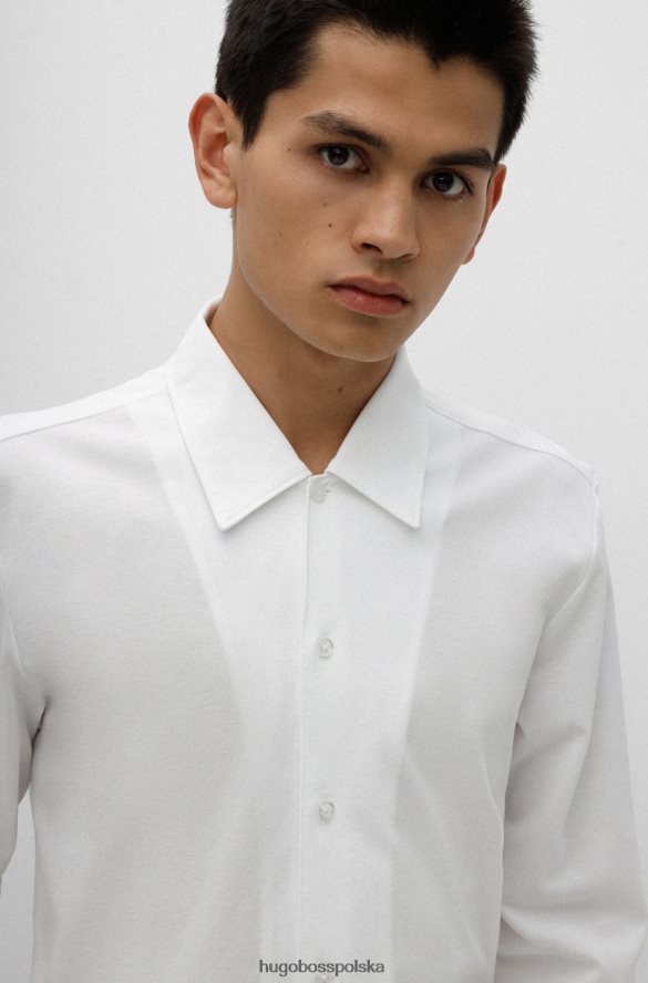 Hugo Boss Koszula slim-fit z bawełnianego dżerseju piqu¨¦ hugo w kolorze białym biały R0X0H64239