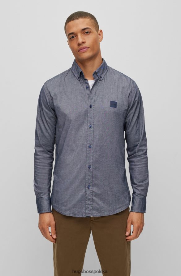 Hugo Boss Koszula slim-fit z bawełny oxford stretch hugo w kolorze ciemnoniebieskim ciemny niebieski R0X0H61730
