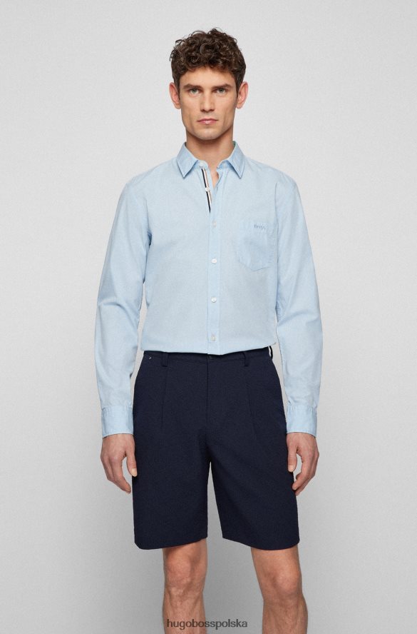 Hugo Boss Koszula slim fit z detalami logo, z bawełnianej popeliny w kolorze jasnoniebieskim hugo jasny niebieski R0X0H63431