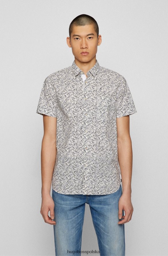 Hugo Boss Koszula slim-fit z drukowanej, elastycznej bawełny hugo w kolorze białym biały R0X0H63908