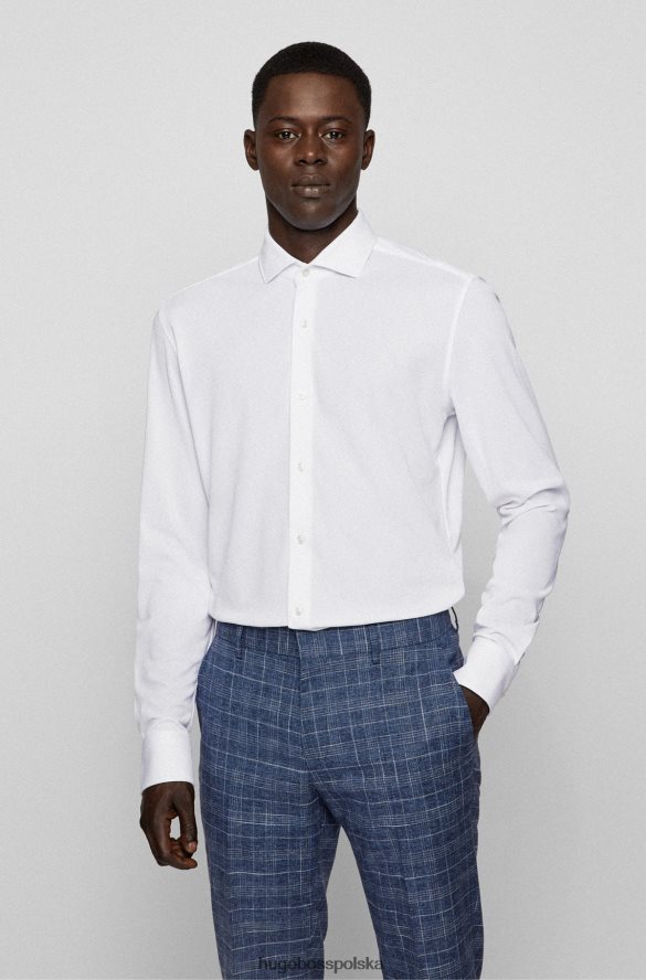 Hugo Boss Koszula slim-fit z elastycznego włoskiego jerseyu w kolorze białym hugo biały R0X0H61349