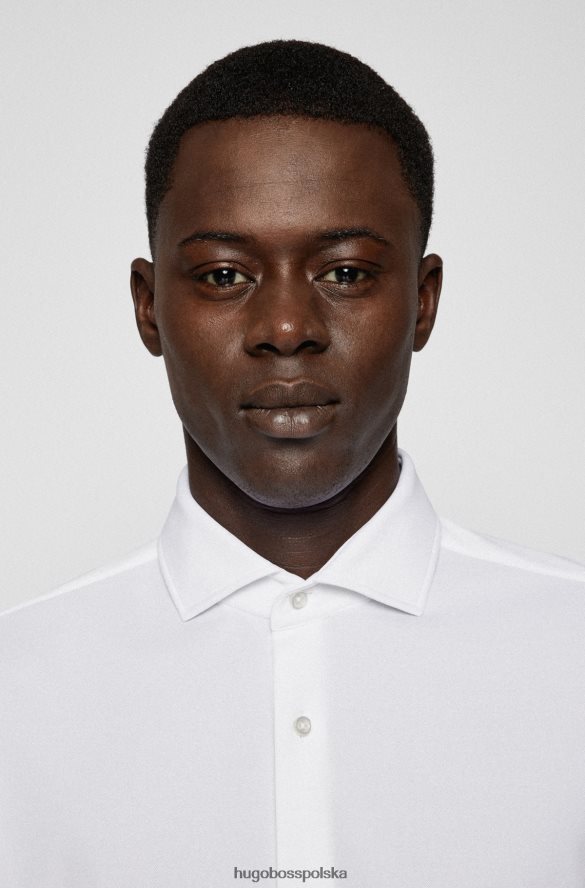 Hugo Boss Koszula slim-fit z elastycznego włoskiego jerseyu w kolorze białym hugo biały R0X0H61349