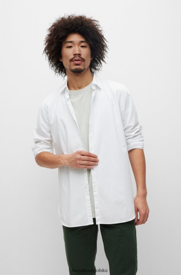 Hugo Boss Koszula slim-fit z elastycznej bawełnianej popeliny hugo w kolorze białym biały R0X0H61934