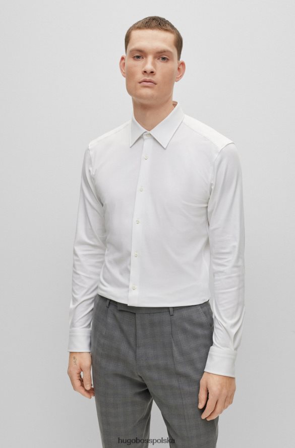 Hugo Boss Koszula slim-fit z elastycznej bawełny Hugo w kolorze białym biały R0X0H64449