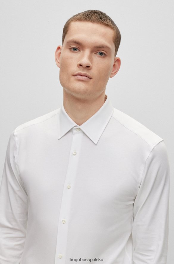 Hugo Boss Koszula slim-fit z elastycznej bawełny Hugo w kolorze białym biały R0X0H64449