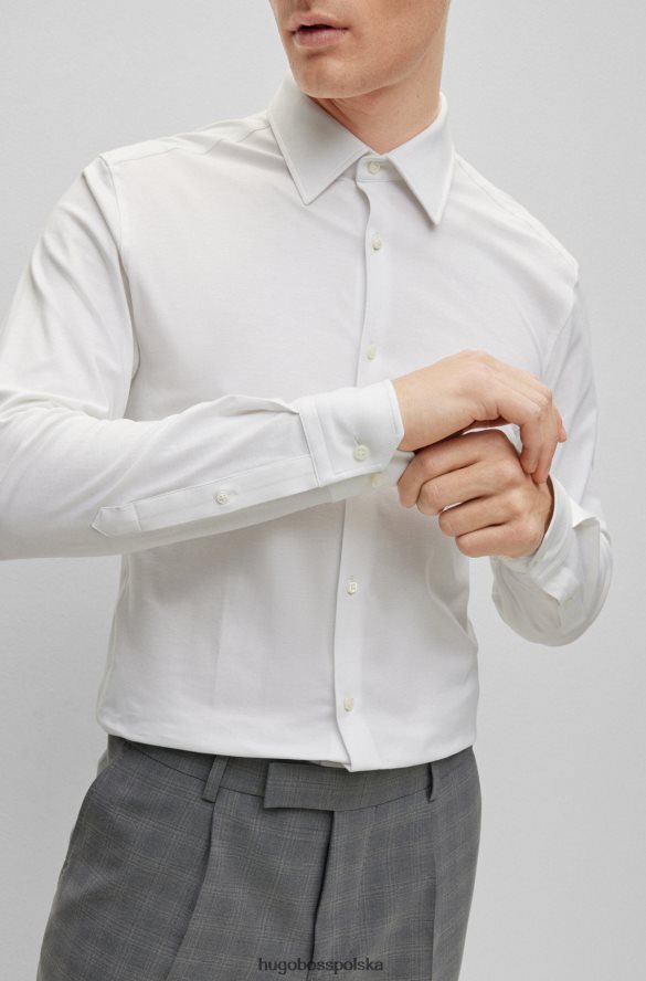 Hugo Boss Koszula slim-fit z elastycznej bawełny Hugo w kolorze białym biały R0X0H64449