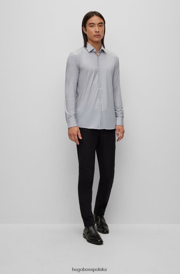 Hugo Boss Koszula slim-fit z melanżowego, elastycznego jerseyu w kolorze szarym hugo szary R0X0H61656