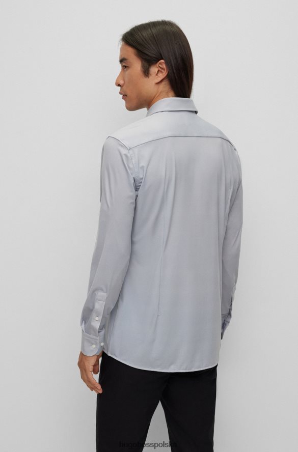 Hugo Boss Koszula slim-fit z melanżowego, elastycznego jerseyu w kolorze szarym hugo szary R0X0H61656