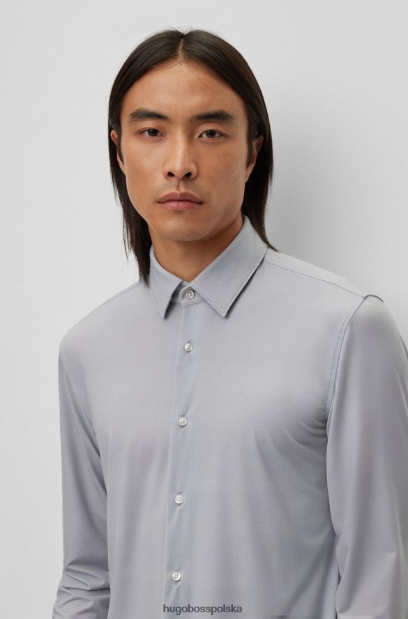 Hugo Boss Koszula slim-fit z melanżowego, elastycznego jerseyu w kolorze szarym hugo szary R0X0H61656