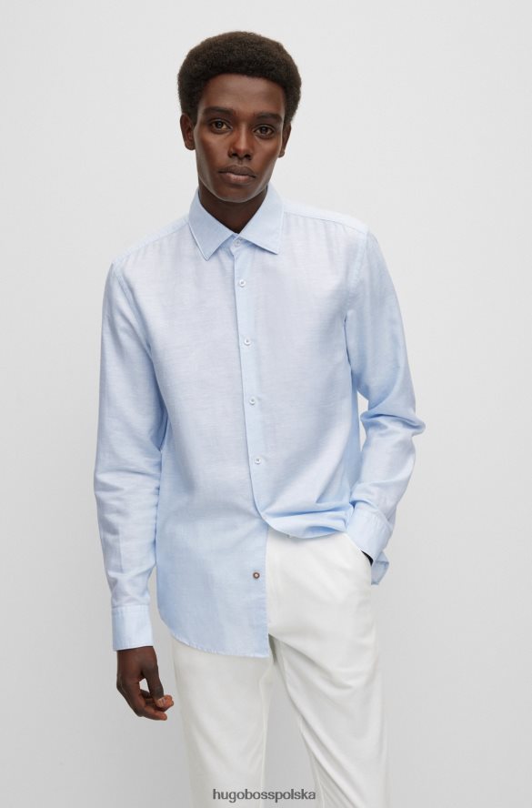 Hugo Boss Koszula slim-fit z mieszanki spranego lnu Hugo w kolorze jasnoniebieskim jasny niebieski R0X0H61628