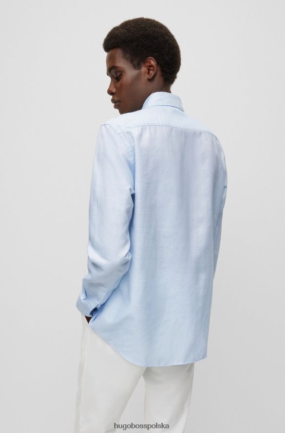 Hugo Boss Koszula slim-fit z mieszanki spranego lnu Hugo w kolorze jasnoniebieskim jasny niebieski R0X0H61628