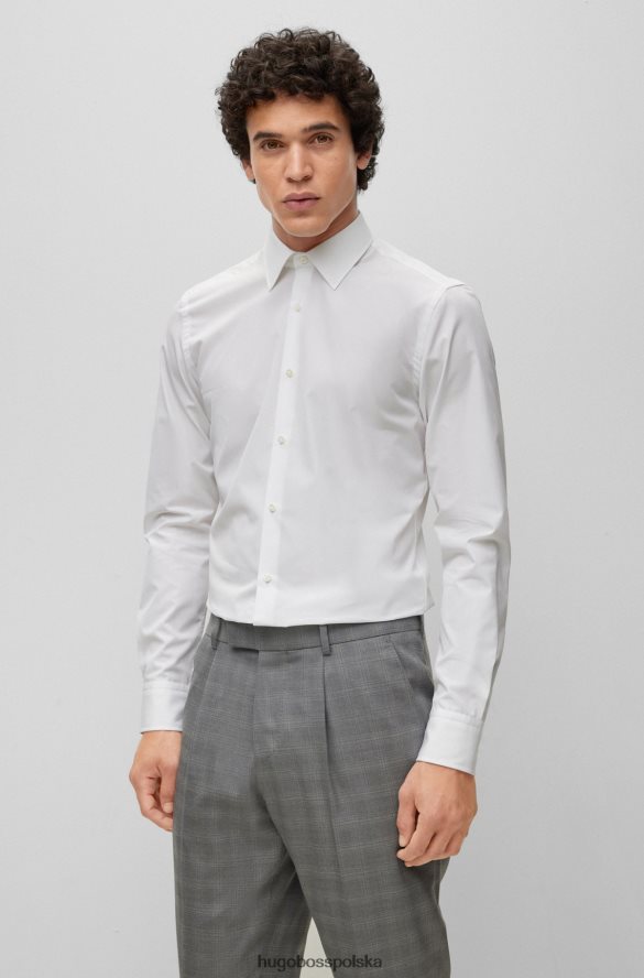Hugo Boss Koszula slim-fit z włoskiej bawełnianej popeliny w kolorze białym hugo biały R0X0H63750