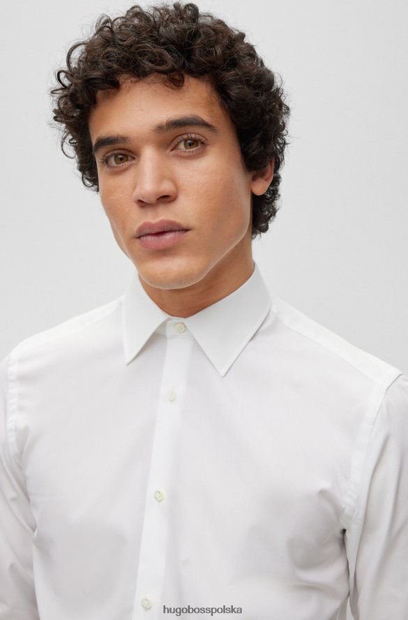Hugo Boss Koszula slim-fit z włoskiej bawełnianej popeliny w kolorze białym hugo biały R0X0H63750