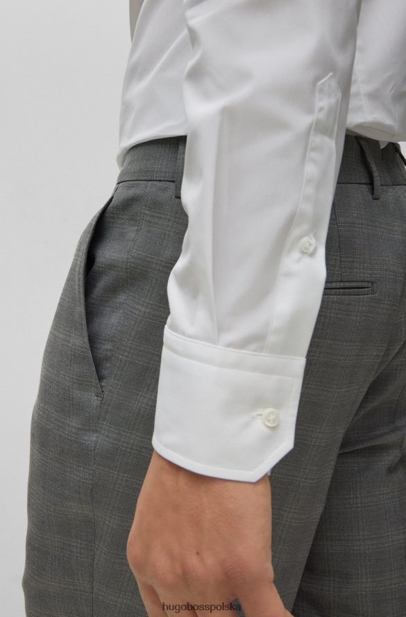 Hugo Boss Koszula slim-fit z włoskiej bawełnianej popeliny w kolorze białym hugo biały R0X0H63750