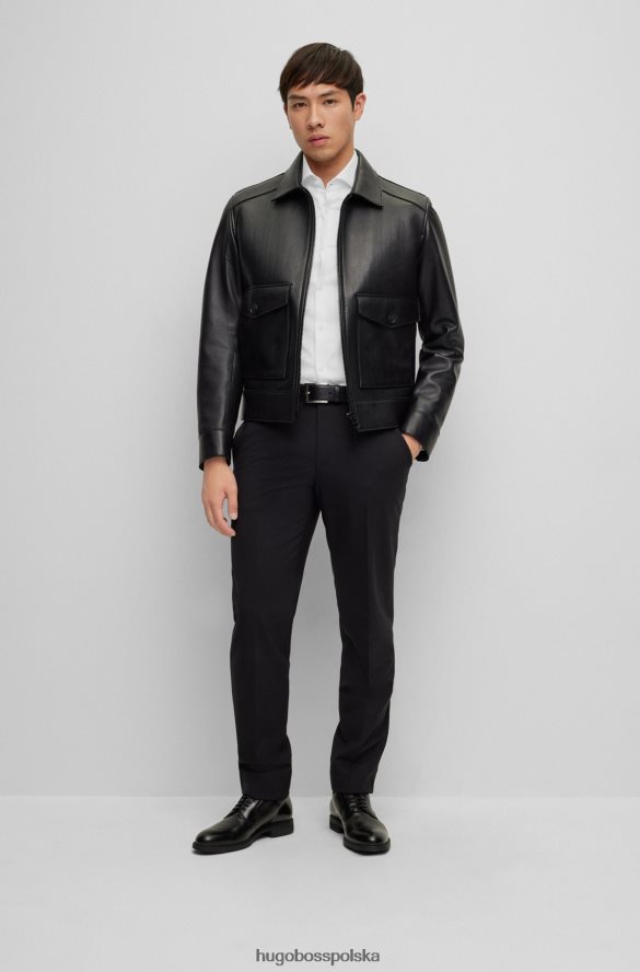 Hugo Boss Koszula slim-fit z włoskiej bawełny strukturalnej hugo w kolorze białym biały R0X0H62477