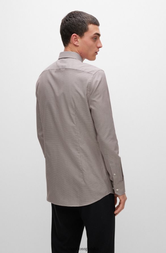 Hugo Boss Koszula slim-fit z włoskiej bawełny typu szczenięcego w kolorze ciemnoczerwonym hugo ciemno czerwony R0X0H63237