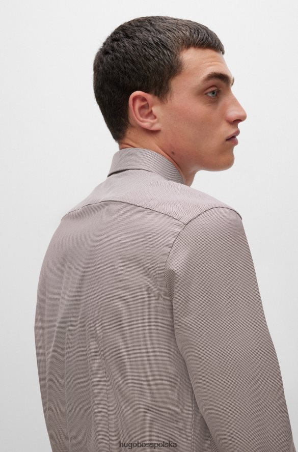 Hugo Boss Koszula slim-fit z włoskiej bawełny typu szczenięcego w kolorze ciemnoczerwonym hugo ciemno czerwony R0X0H63237