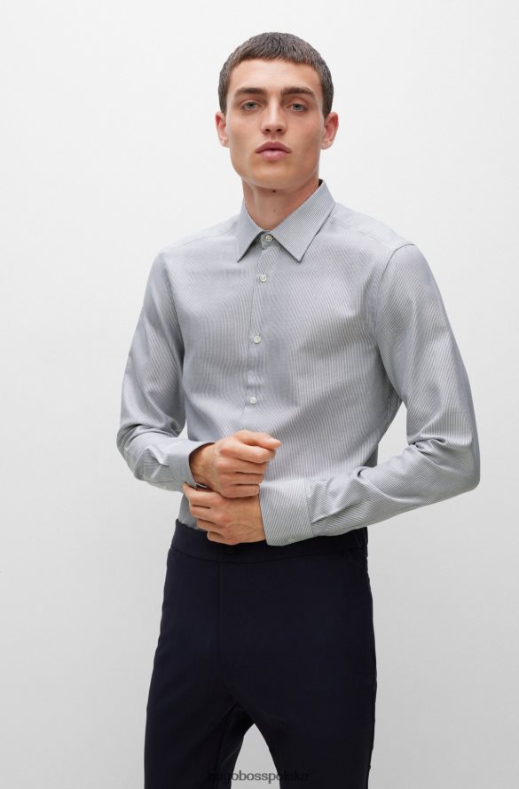 Hugo Boss Koszula slim-fit z włoskiej bawełny w paski w kolorze ciemnoniebieskim hugo ciemny niebieski R0X0H64098