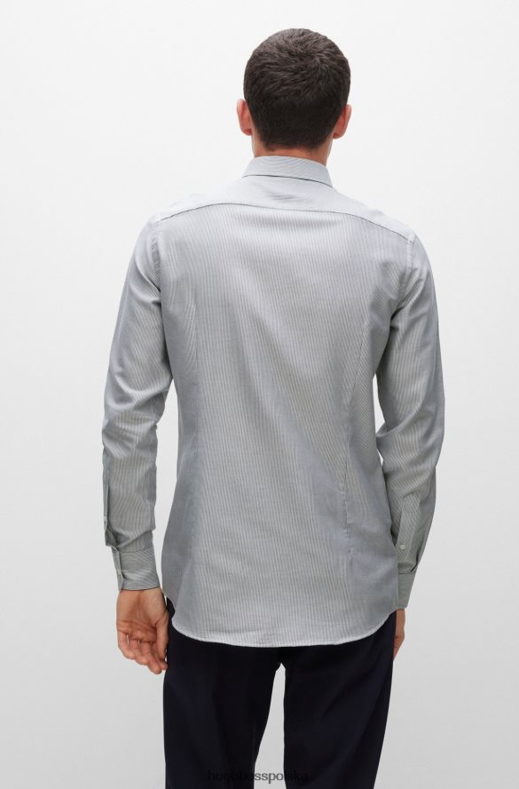 Hugo Boss Koszula slim-fit z włoskiej bawełny w paski w kolorze ciemnoniebieskim hugo ciemny niebieski R0X0H64098