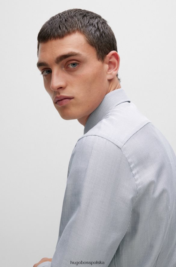 Hugo Boss Koszula slim-fit z włoskiej bawełny w paski w kolorze ciemnoniebieskim hugo ciemny niebieski R0X0H64098