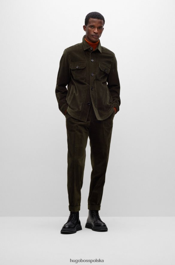 Hugo Boss Koszula wierzchnia hugo o swobodnym kroju ze sztruksu w kolorze jasnozielonym ze elastycznej bawełny jasnozielony R0X0H63755