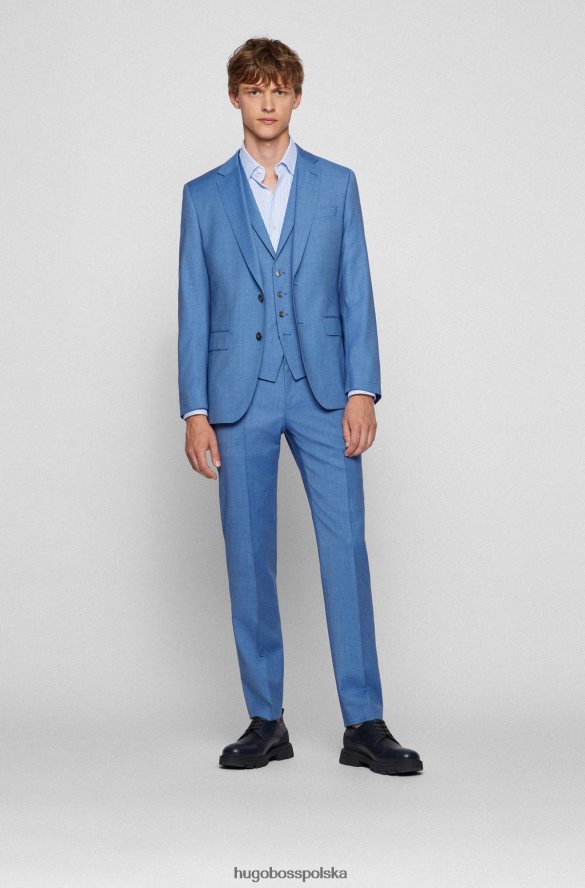 Hugo Boss Niebieska koszula Hugo o dopasowanym kroju z elastycznego dżerseju w paski niebieski R0X0H63359