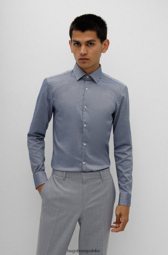 Hugo Boss Niebieska koszula hugo o dopasowanym kroju z łatwej w prasowaniu bawełny oxford niebieski R0X0H63851