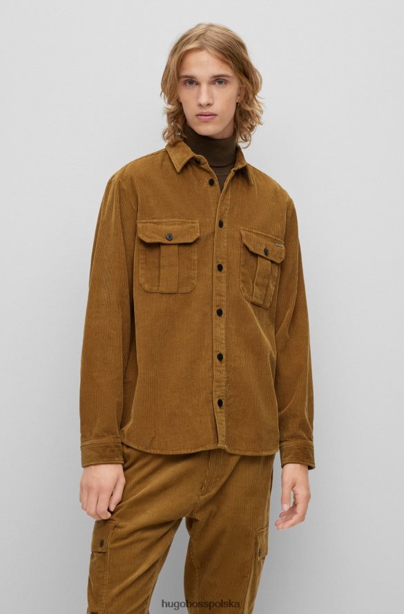Hugo Boss Oversize'owa koszula oversize hugo w kolorze sztruksu w kolorze brązowym z czystej bawełny brązowy R0X0H64176