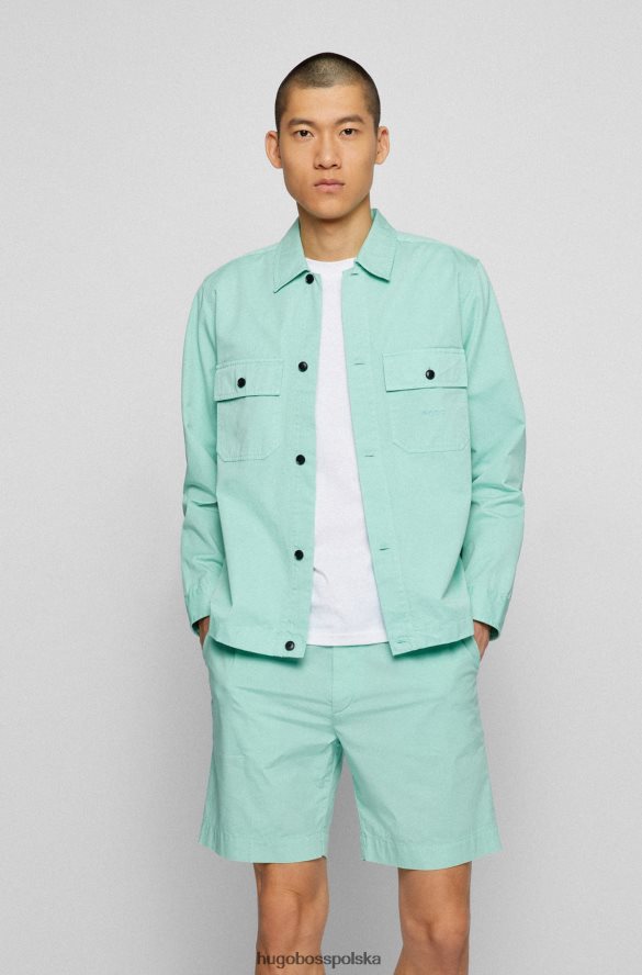 Hugo Boss Oversize'owa koszula wierzchnia z grubego bawełnianego diagonalu Hugo w kolorze jasnozielonym jasnozielony R0X0H63219