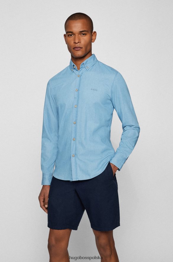 Hugo Boss Zapinana na guziki koszula o dopasowanym kroju z ekologicznej bawełny denim Hugo w kolorze jasnoniebieskim jasny niebieski R0X0H62319