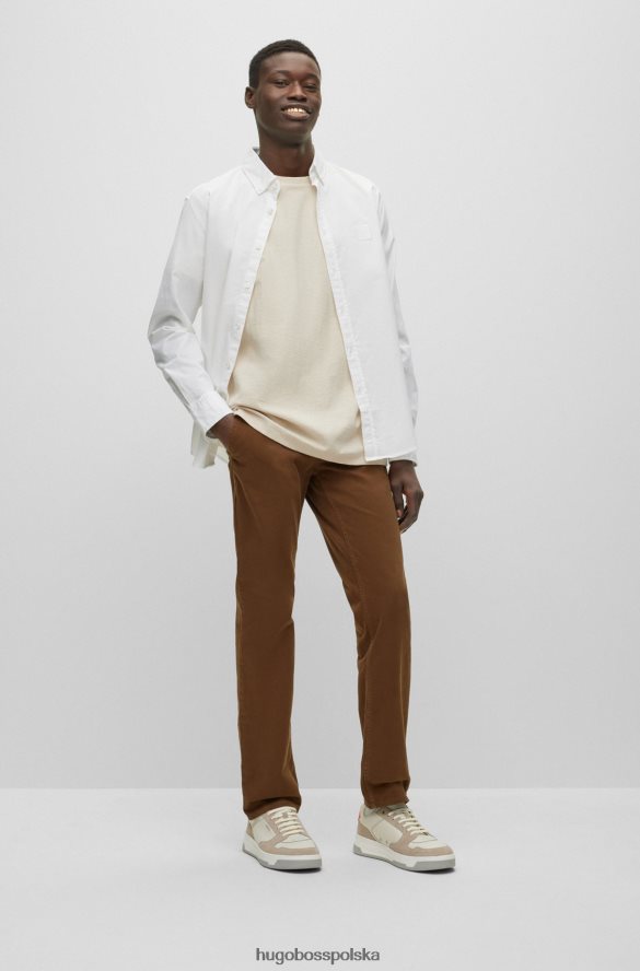 Hugo Boss biała koszula Hugo o dopasowanym kroju z elastycznej bawełny oxford biały R0X0H61731