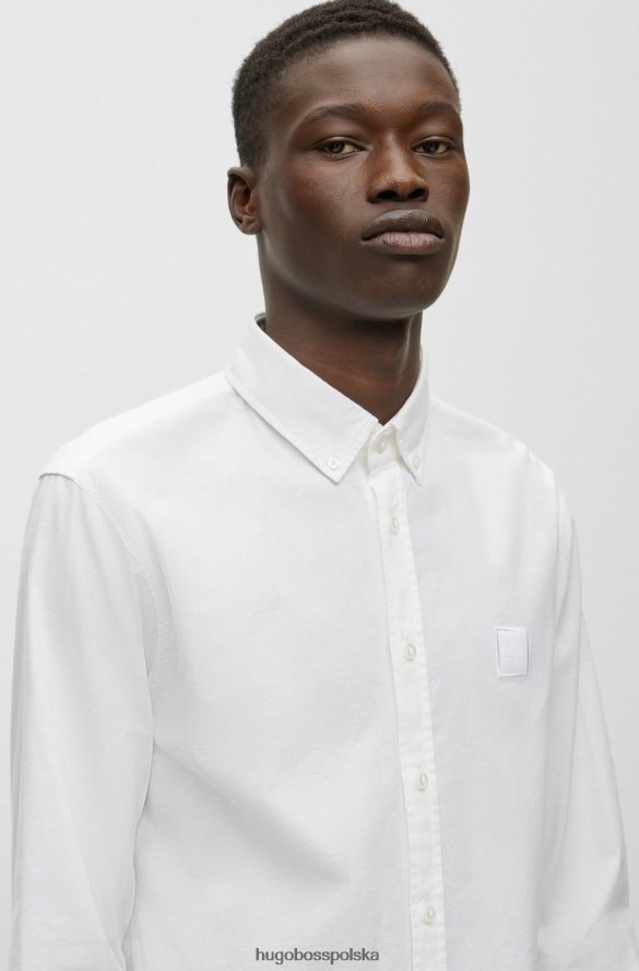 Hugo Boss biała koszula Hugo o dopasowanym kroju z elastycznej bawełny oxford biały R0X0H61731