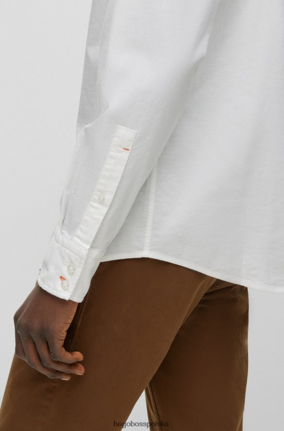 Hugo Boss biała koszula Hugo o dopasowanym kroju z elastycznej bawełny oxford biały R0X0H61731