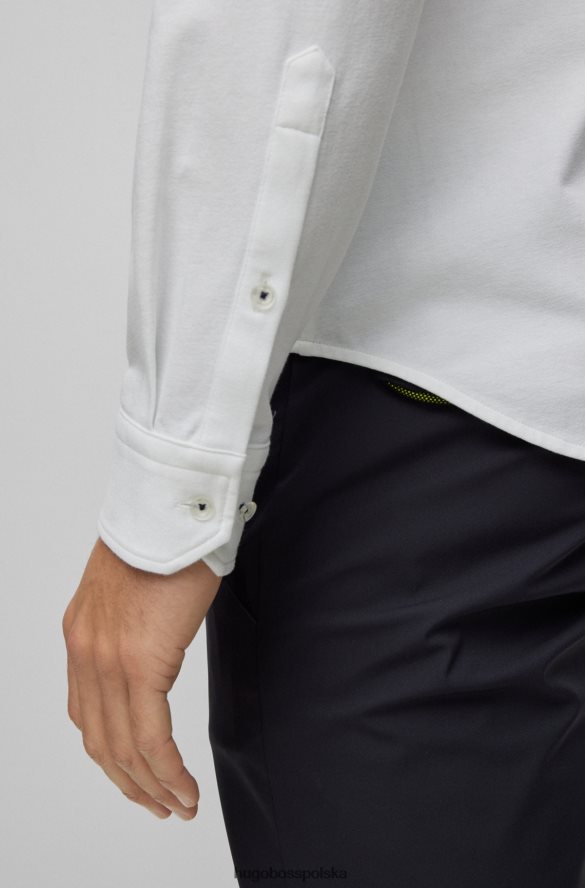 Hugo Boss biała koszula o regularnym kroju z piqu¦ hugo z mieszanki bawełny biały R0X0H62707