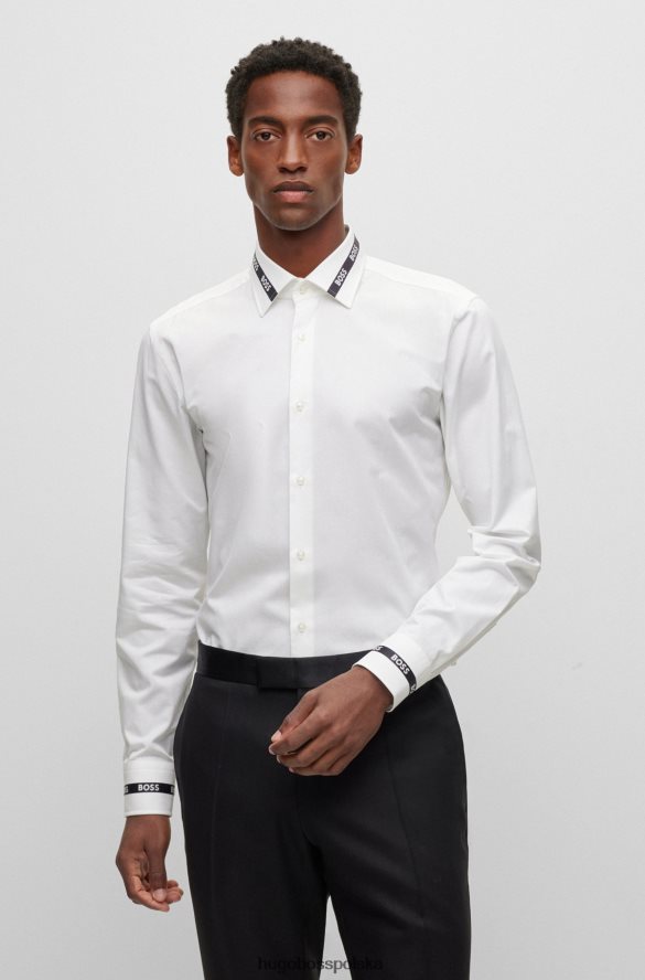 Hugo Boss biała koszula slim-fit z włoskiej bawełny hugo biały R0X0H63001