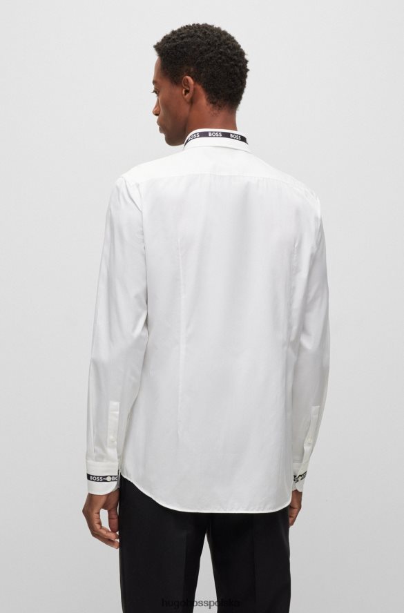 Hugo Boss biała koszula slim-fit z włoskiej bawełny hugo biały R0X0H63001