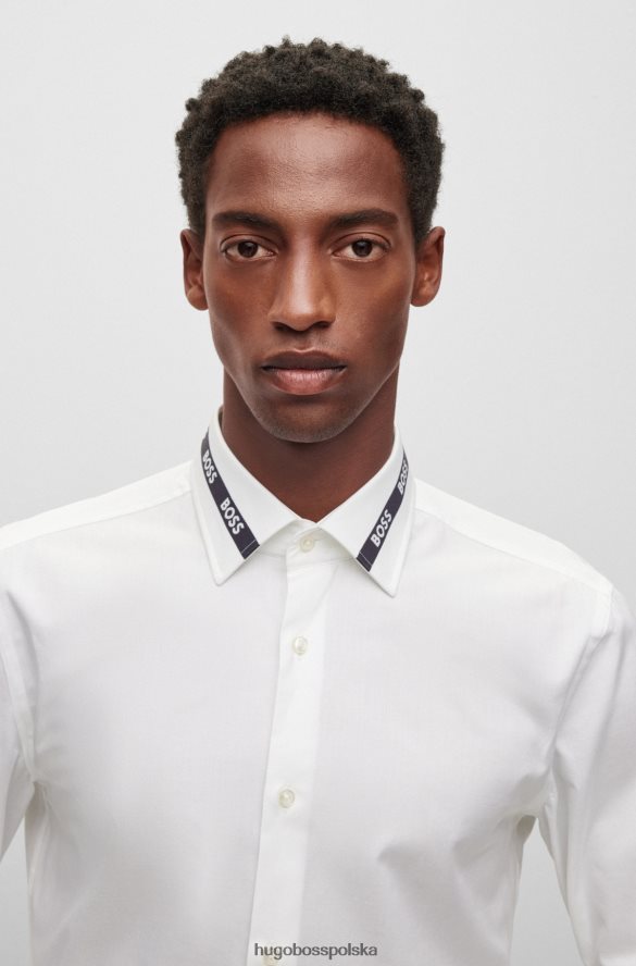 Hugo Boss biała koszula slim-fit z włoskiej bawełny hugo biały R0X0H63001