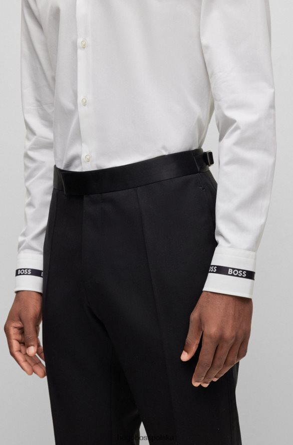 Hugo Boss biała koszula slim-fit z włoskiej bawełny hugo biały R0X0H63001