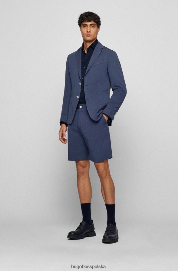 Hugo Boss ciemnoniebieska koszula Hugo o regularnym kroju, wykonana ze strukturalnego materiału superelastycznego ciemny niebieski R0X0H62378