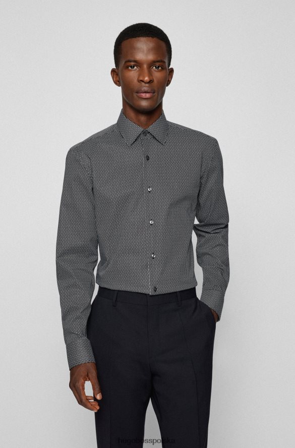 Hugo Boss czarna koszula slim-fit z motywem fletu szampana hugo czarny R0X0H64497