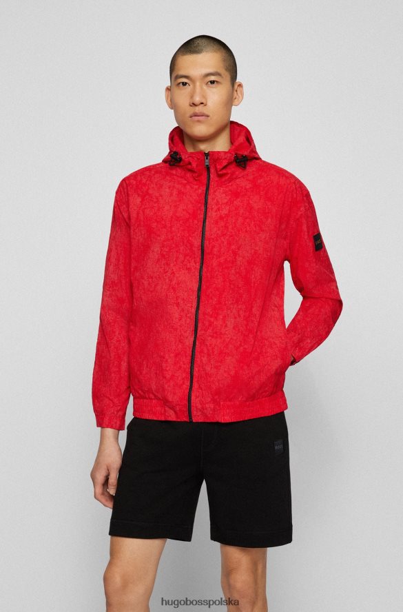 Hugo Boss czerwona koszula oversize hugo o kroju oversize, z wodoodpornej popeliny w blaknącej kolorystyce czerwony R0X0H64149