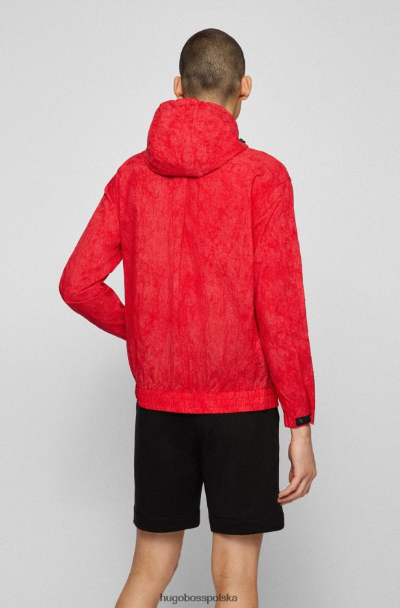 Hugo Boss czerwona koszula oversize hugo o kroju oversize, z wodoodpornej popeliny w blaknącej kolorystyce czerwony R0X0H64149