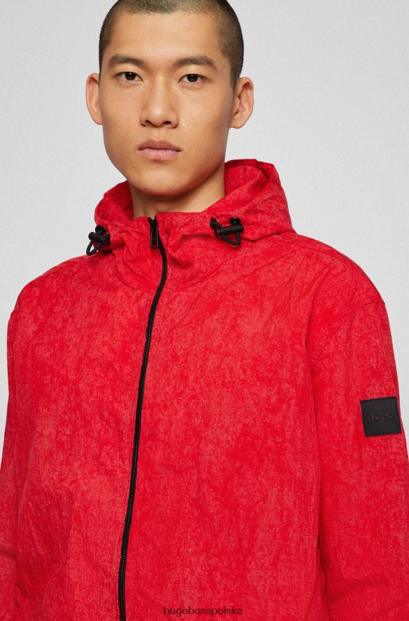 Hugo Boss czerwona koszula oversize hugo o kroju oversize, z wodoodpornej popeliny w blaknącej kolorystyce czerwony R0X0H64149