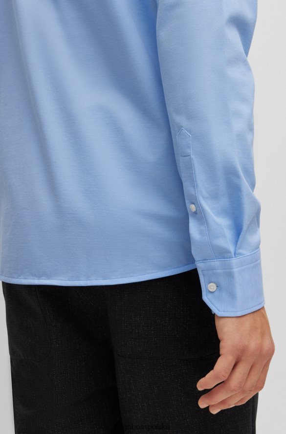 Hugo Boss jasnoniebieska koszula Hugo o regularnym kroju ze strukturalnego dżerseju z mieszanki zawierającej bawełnę jasny niebieski R0X0H63875