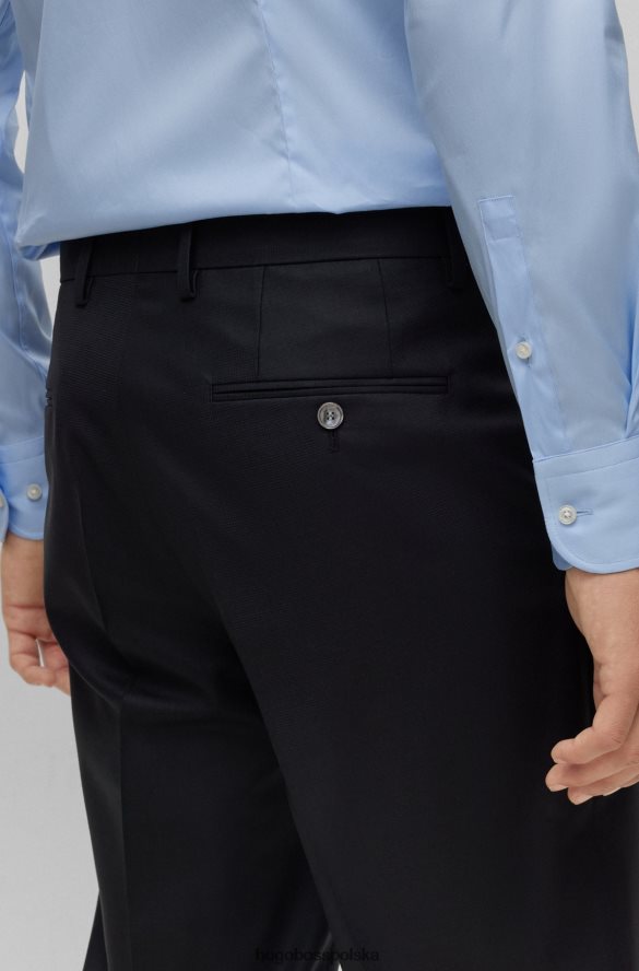Hugo Boss jasnoniebieska koszula o dopasowanym kroju z łatwej w prasowaniu popeliny hugo z domieszką bawełny jasny niebieski R0X0H61945