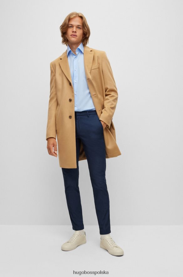 Hugo Boss jasnoniebieska koszula o regularnym kroju z łatwej w prasowaniu elastycznej bawełnianej popeliny hugo jasny niebieski R0X0H61601