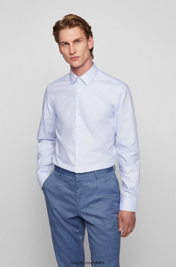Hugo Boss jasnoniebieska koszula slim-fit hugo ze świeżej aktywnej bawełny jasny niebieski R0X0H62232