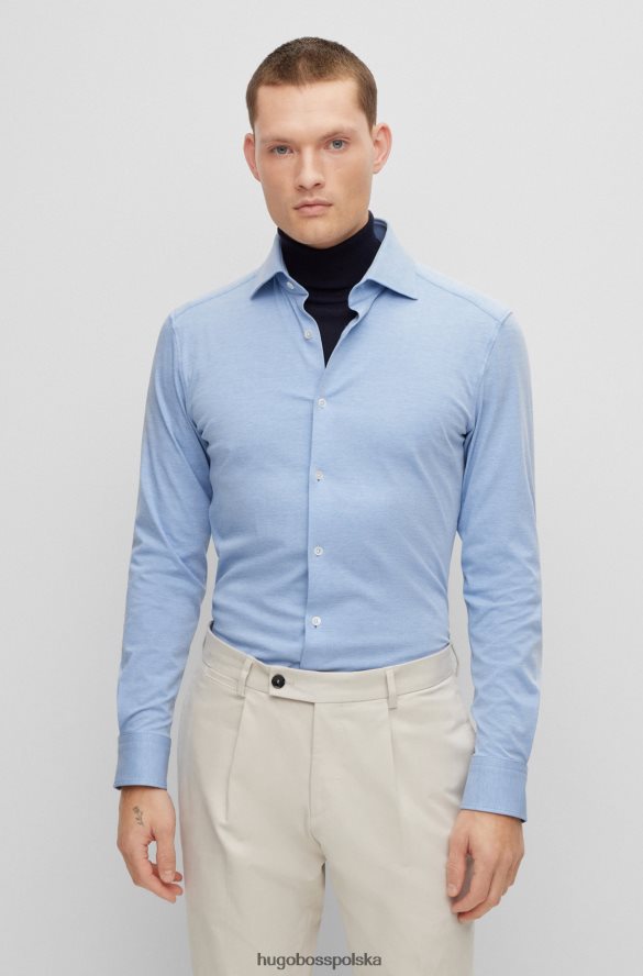Hugo Boss jasnoniebieska koszula slim-fit z mieszanki bawełny hugo jasny niebieski R0X0H64597