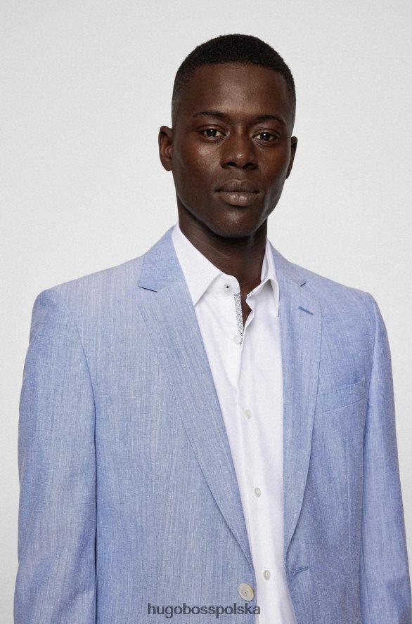 Hugo Boss koszula autobusowa h-hank 50469396 niebieska niebiesko biały R0X0H656