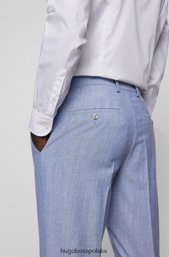 Hugo Boss koszula autobusowa h-hank 50469396 niebieska niebiesko biały R0X0H656